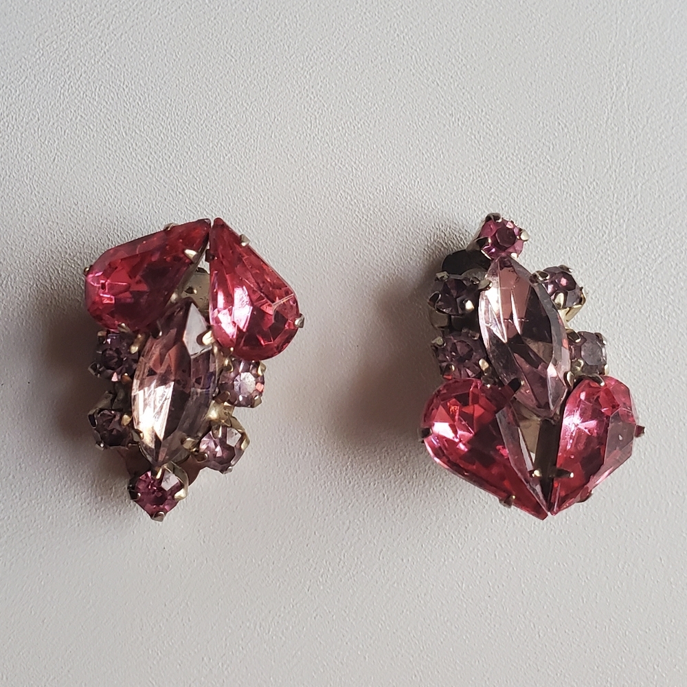 Vintage Rhinestone Earrings Brooch Set - Picture 8 of 16